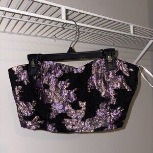 Two piece dark floral dress set